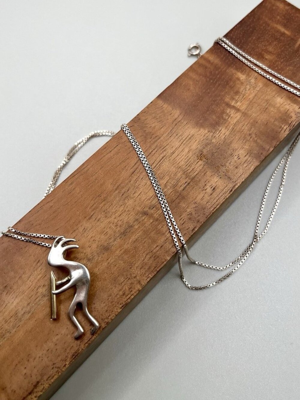 VTG Sterling Silver Kokopelli Pendant Necklace 925 Italy Box Chain Southwestern